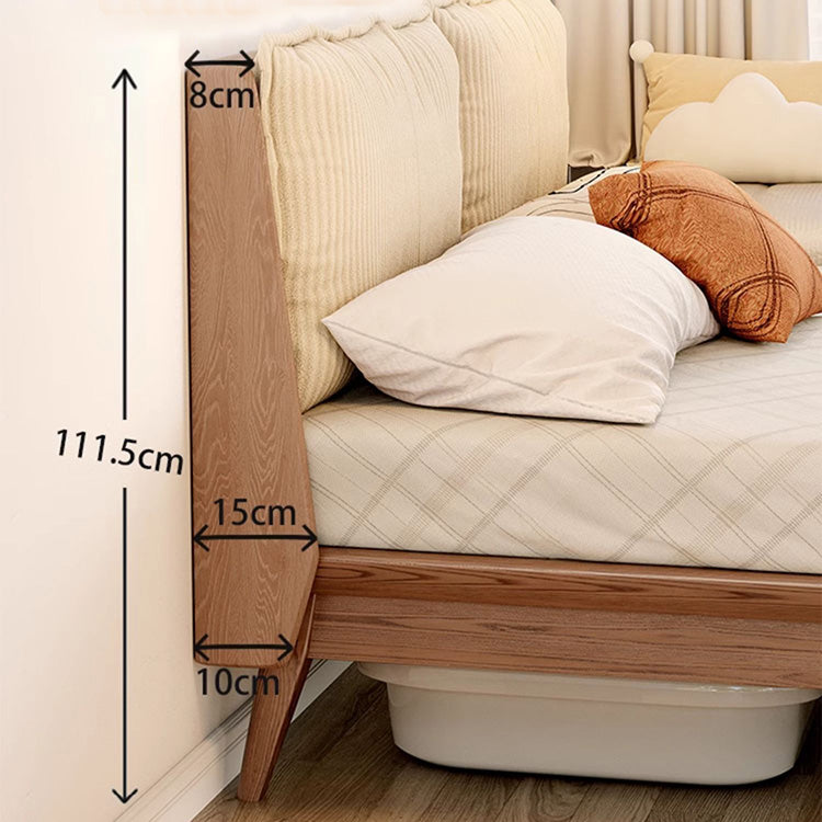 Sleek Ash Wood Bed Frame with Luxurious Down Corduroy Upholstery in Earthy Hues fjjj-1660 Sleek Ash Wood Bed Frame with Luxurious Down Corduroy Upholstery in Earthy Hues fjjj-1660