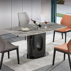 Luxurious Dining Table in Gray & Black Rectangle – Perfect for Diningroom Decor fjnl-1586