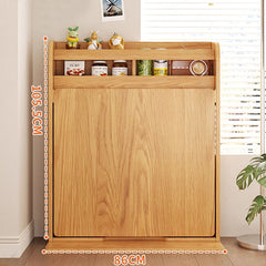 Modern Extendable Dining Table with Storage & 2 Natural Folding Dining Chairs Solid Wood fjnl-1590