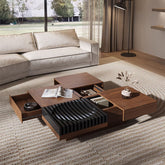 Square Coffee Table with Stylish Storage for Modern Living Room fjnl-1602