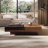 Square Coffee Table with Stylish Storage for Modern Living Room fjnl-1602