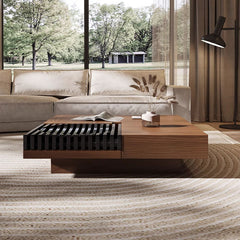 Square Coffee Table with Stylish Storage for Modern Living Room fjnl-1602