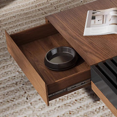 Square Coffee Table with Stylish Storage for Modern Living Room fjnl-1602