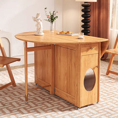 Foldable Wooden Dining Table Cabinet for 6 – Perfect for Small Space fjnl-1605