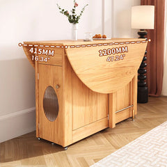 Foldable Wooden Dining Table Cabinet for 6 – Perfect for Small Space fjnl-1605