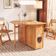 Foldable Wooden Dining Table Cabinet for 6 – Perfect for Small Space fjnl-1605