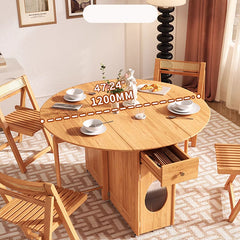 Foldable Wooden Dining Table Cabinet for 6 – Perfect for Small Space fjnl-1605