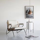 Modern Cotton-Ramie Accent Chair in Ash Wood - Stylish Comfort for Your Living Space fjnw-4547