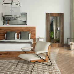 Modern Cotton-Ramie Accent Chair in Ash Wood - Stylish Comfort for Your Living Space fjnw-4547