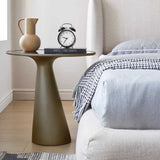 Modern Tempered Glass End Table with Sleek GFRP Base for Living Rooms fjnw-4548