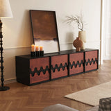 Stylish Oak Wood TV Stand with Unique Storage Design - Modern Home Entertainment Center for Living Spaces fjnw-4558