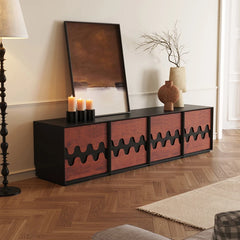 Stylish Oak Wood TV Stand with Unique Storage Design - Modern Home Entertainment Center for Living Spaces fjnw-4558