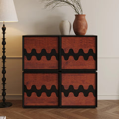 Stylish Oak Wood TV Stand with Unique Storage Design - Modern Home Entertainment Center for Living Spaces fjnw-4558