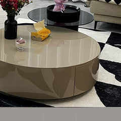 Solid Pine Wood Coffee Table with Tempered Glass and Carbon Steel Frame - Elegant Design for Modern Spaces fjx-2633