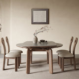 Modern Ash Wood Table with Elegant Sintered Stone Top fjx-2661