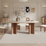 Solid Wood Sintered Stone Dining Table - Elegant and Durable Solution fjx-2664