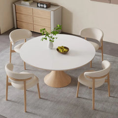Elegant Ash Wood and Ceramic Sintered Stone Dining Table - Modern Furniture fjx-2671 for Stylish Interiors