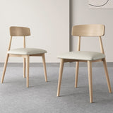 Elegant Oak Wood Chair with Microfiber Leather Upholstery fjx-2676