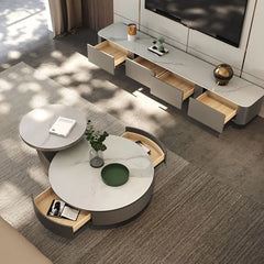 Modern Ceramic Sintered Stone TV Cabinet fjx-2679 - Sleek Elegant Design for Living Rooms