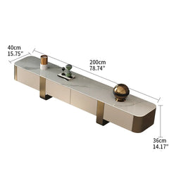 Modern Ceramic Sintered Stone TV Cabinet fjx-2679 - Sleek Elegant Design for Living Rooms