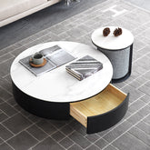 Sleek Sintered Stone Coffee Table with Durable Carbon Steel Frame fjx-2691