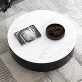 Sleek Sintered Stone Coffee Table with Durable Carbon Steel Frame fjx-2691