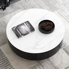 Sleek Sintered Stone Coffee Table with Durable Carbon Steel Frame fjx-2691