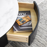 Sleek Sintered Stone Coffee Table with Durable Carbon Steel Frame fjx-2691