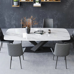 Modern Ceramic Sintered Stone Dining Table fjx-2692 with Stylish Multi-layer Design