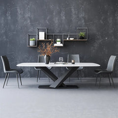 Modern Ceramic Sintered Stone Dining Table fjx-2692 with Stylish Multi-layer Design