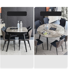 Durable Sintered Stone Ash Wood Table – Modern Design for Elegant Living fjx-2693