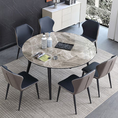 Durable Sintered Stone Ash Wood Table – Modern Design for Elegant Living fjx-2693
