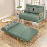 Stylish Leathaire Bed in Khaki Grey with Orange-Green Accents - Modern Comfort & Elegance foltm-1553