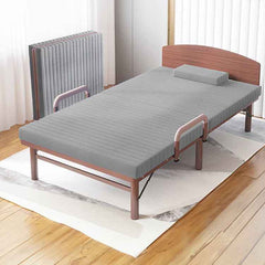Premium Bed Frame with Grey, Navy Blue, Red, and Dark Brown Coconut Palm Design foltm-1555
