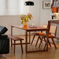 Cherry Wood Elegance: Stylish Long Stool for Home Decor fpmxm-2777