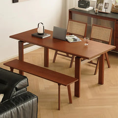 Cherry Wood Elegance: Stylish Long Stool for Home Decor fpmxm-2777