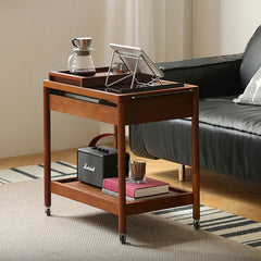 Elegant Boxwood Glass Rolling Cart for Modern Home Décor fpmxm-2783