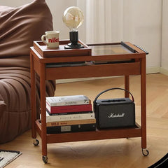 Elegant Boxwood Glass Rolling Cart for Modern Home Décor fpmxm-2783