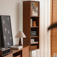 Modern Elegant Standing Mirror with Cherry Wood & Tempered Glass Finish fpmxm-2789