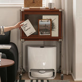 Stylish Boxwood and Glass Cabinet on Wheels - Perfect for Home Organization fpmxm-2792