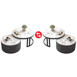 2-Pieces Round Coffee Table with Sintered Stone Top and Storage - Luxurious Modern Design for LIvingroom frg-501