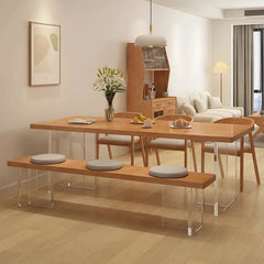 Stylish Pine Wood & Acrylic Dining Table - Modern Elegance for Your Home fsdb-2266