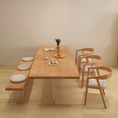 Stylish Pine Wood & Acrylic Dining Table - Modern Elegance for Your Home fsdb-2266