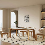 Minimalistic Rectangular Ash Wood Dining Table with Sintered Stone for 6-8 Persons fsm-309