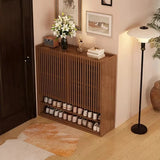 Elegant Solid Wood Shoe Cabinet with Vertical Door - Stylish Storage with Ventilation for Freshness fvp-4593