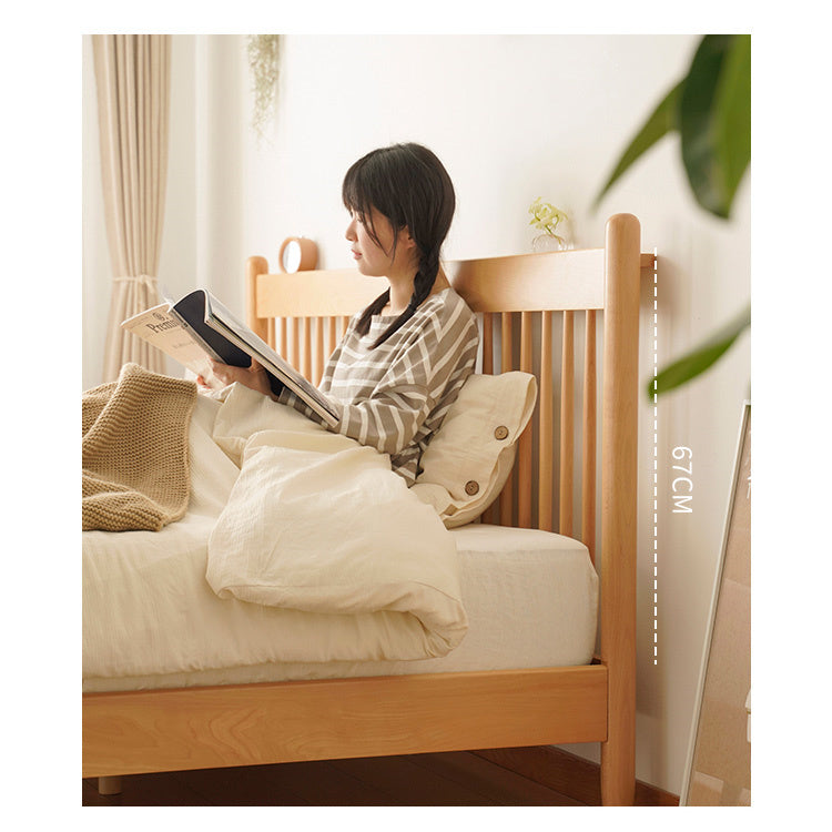 Modern Beech Wood Bed Frame With Sturdy Metal Support - Minimalistic Cal King Size for Bedroom fxgmz-583 Modern Beech Wood Bed Frame With Sturdy Metal Support - Minimalistic Cal King Size for Bedroom fxgmz-583