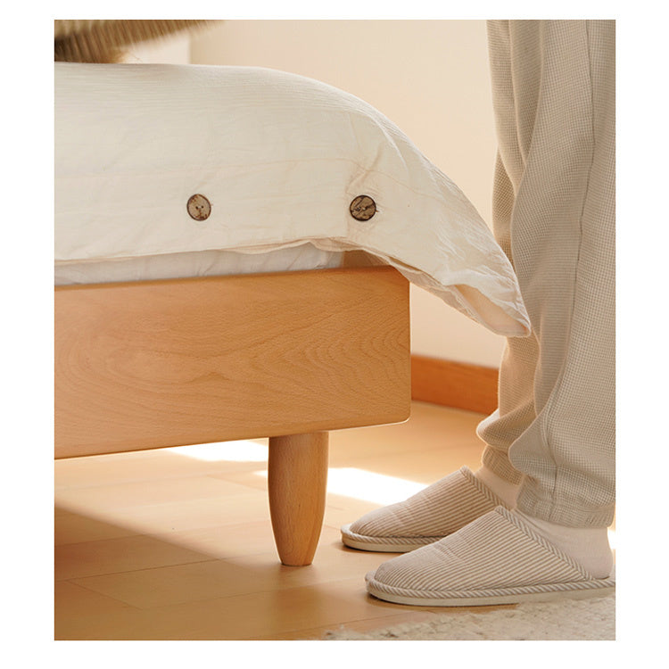 Modern Beech Wood Bed Frame With Sturdy Metal Support - Minimalistic Cal King Size for Bedroom fxgmz-583 Modern Beech Wood Bed Frame With Sturdy Metal Support - Minimalistic Cal King Size for Bedroom fxgmz-583