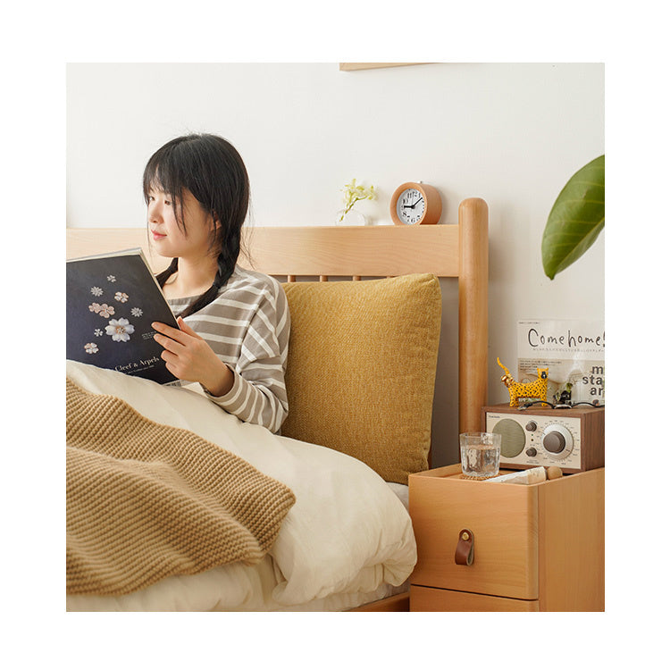 Modern Beech Wood Bed Frame With Sturdy Metal Support - Minimalistic Cal King Size for Bedroom fxgmz-583 Modern Beech Wood Bed Frame With Sturdy Metal Support - Minimalistic Cal King Size for Bedroom fxgmz-583