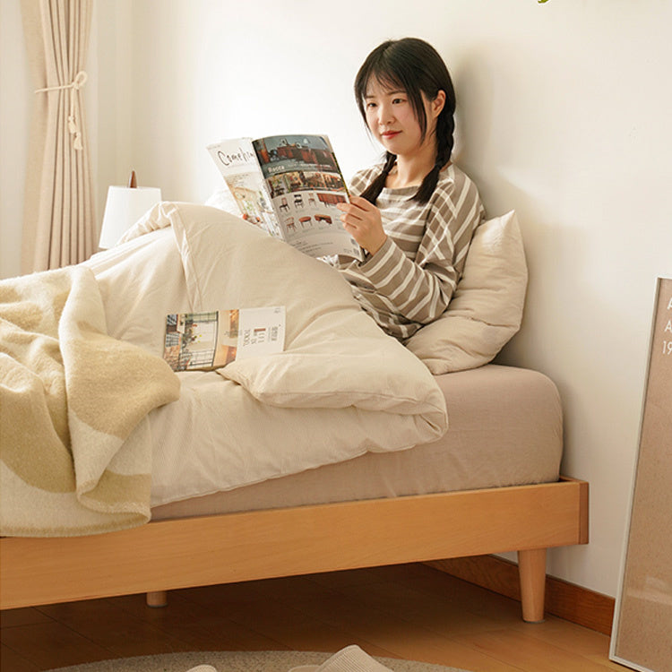 Stunning Beech Wood Metal Platform Bed - Natural Warm Tones for Stylish Bedrooms fxgmz-585 Stunning Beech Wood Metal Platform Bed - Natural Warm Tones for Stylish Bedrooms fxgmz-585