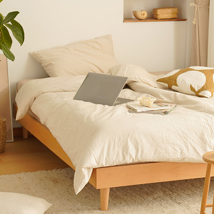 Stunning Beech Wood Metal Platform Bed - Natural Warm Tones for Stylish Bedrooms fxgmz-585 Stunning Beech Wood Metal Platform Bed - Natural Warm Tones for Stylish Bedrooms fxgmz-585